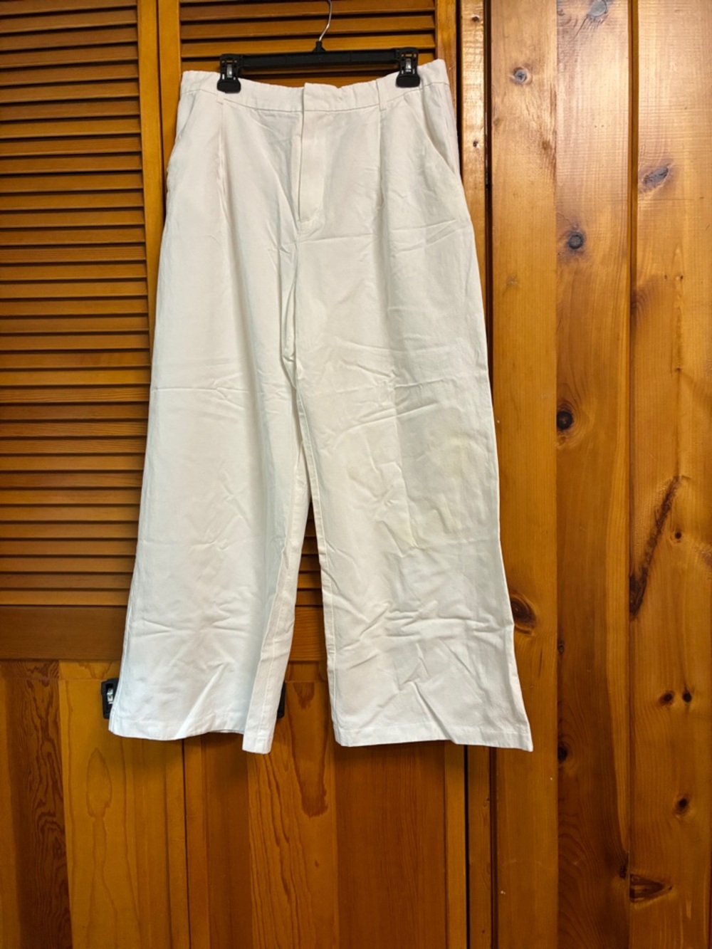 Zara White-Waist Pants wide leg length 40”waist 17”inseam 13”
